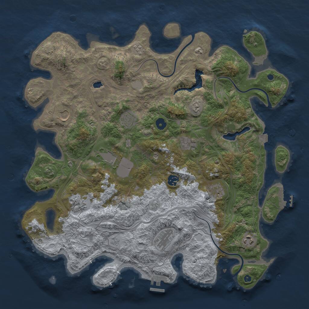 Rust Map: Procedural Map, Size: 4250, Seed: 72514954, 16 Monuments
