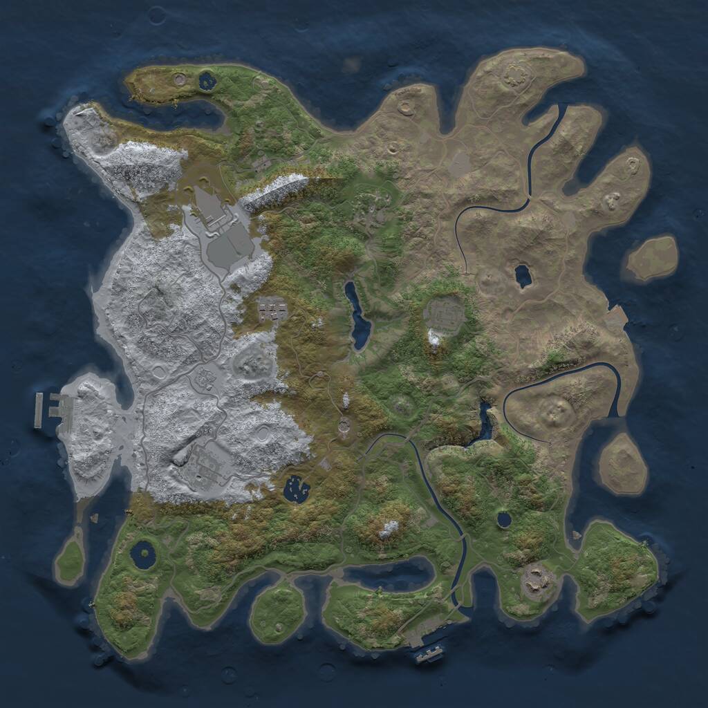 Rust Map: Procedural Map, Size: 4012, Seed: 66666, 13 Monuments