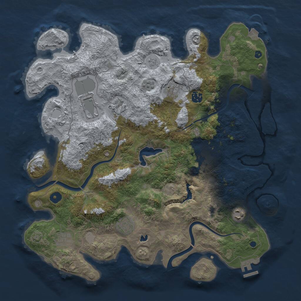 Rust Map: Procedural Map, Size: 4000, Seed: 946727614, 14 Monuments