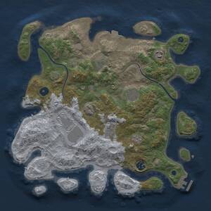 Thumbnail Rust Map: Procedural Map, Size: 3600, Seed: 21910, 12 Monuments