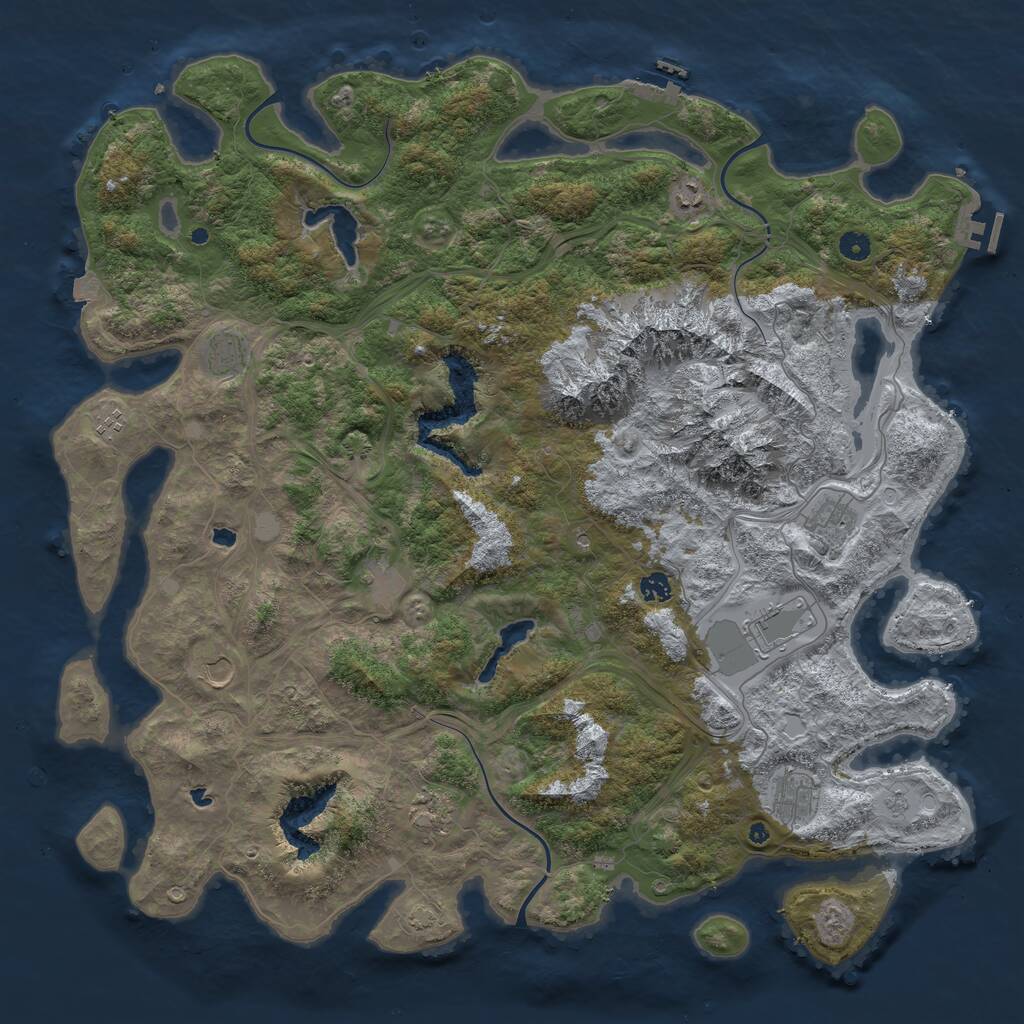 Rust Map: Procedural Map, Size: 5000, Seed: 1006889942, 16 Monuments
