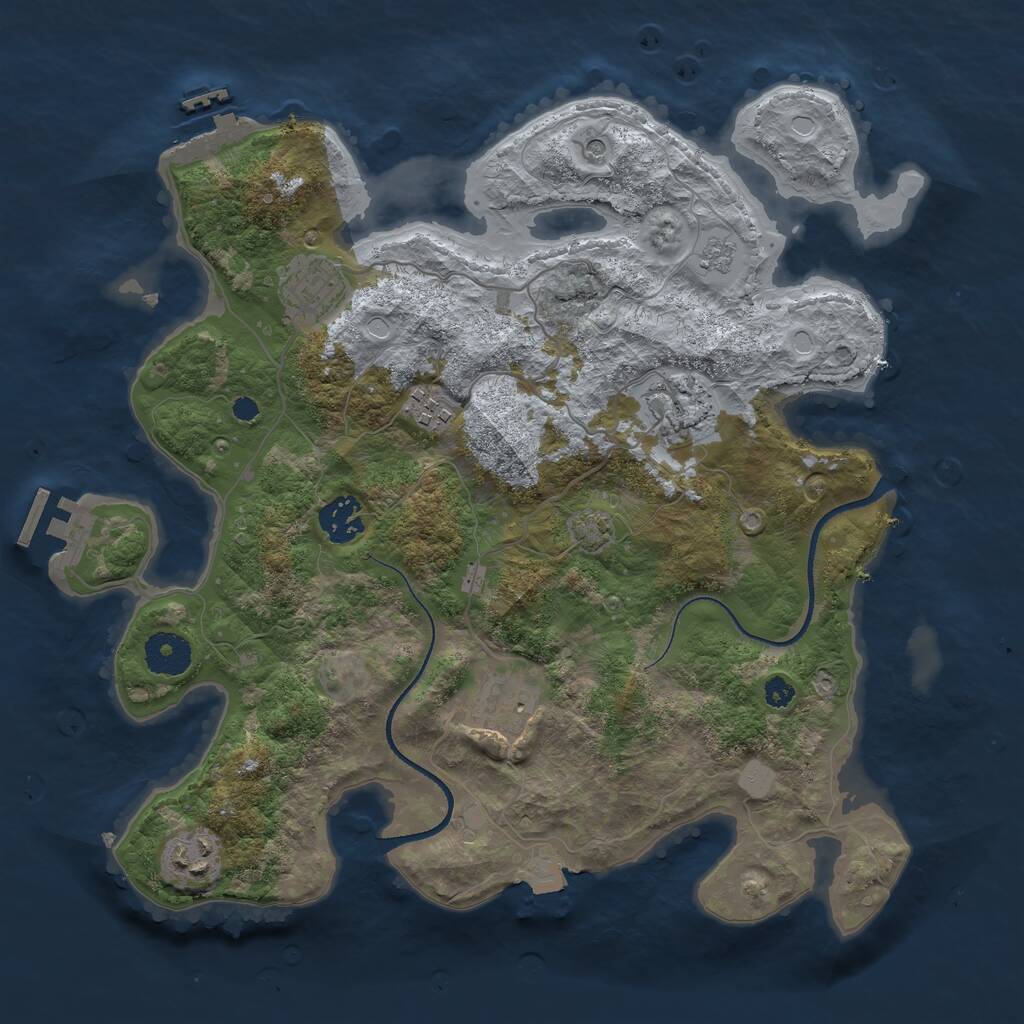 Rust Map: Procedural Map, Size: 3400, Seed: 41202, 12 Monuments