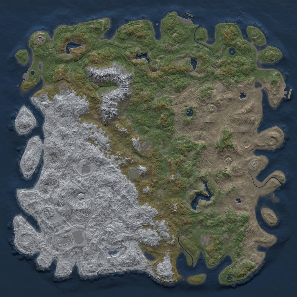 Rust Map: Procedural Map, Size: 6000, Seed: 92551428, 17 Monuments