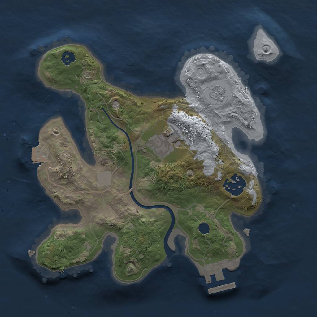 Rust Map: Procedural Map, Size: 2300, Seed: 789020702, 5 Monuments