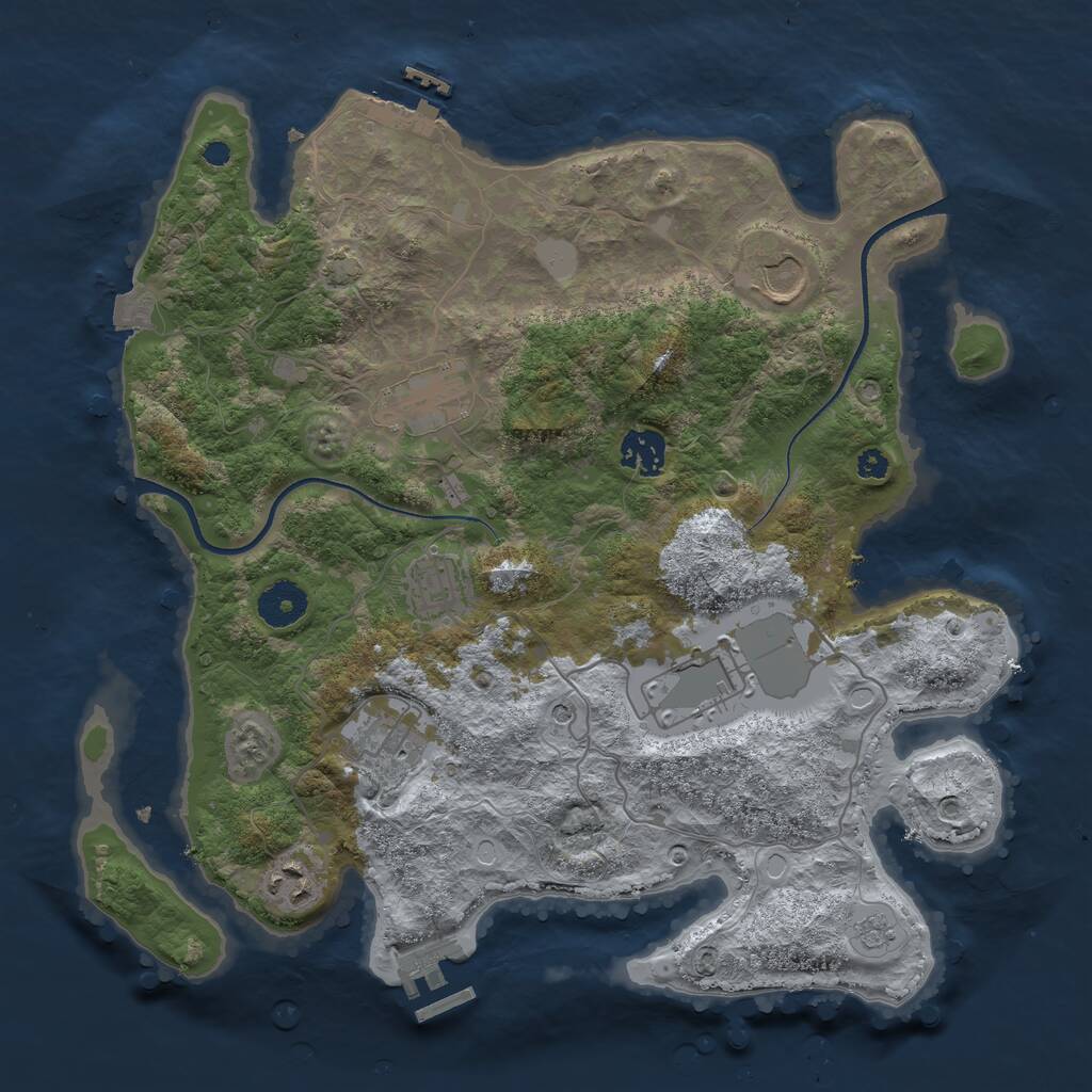 Rust Map: Procedural Map, Size: 3500, Seed: 1790329316, 13 Monuments