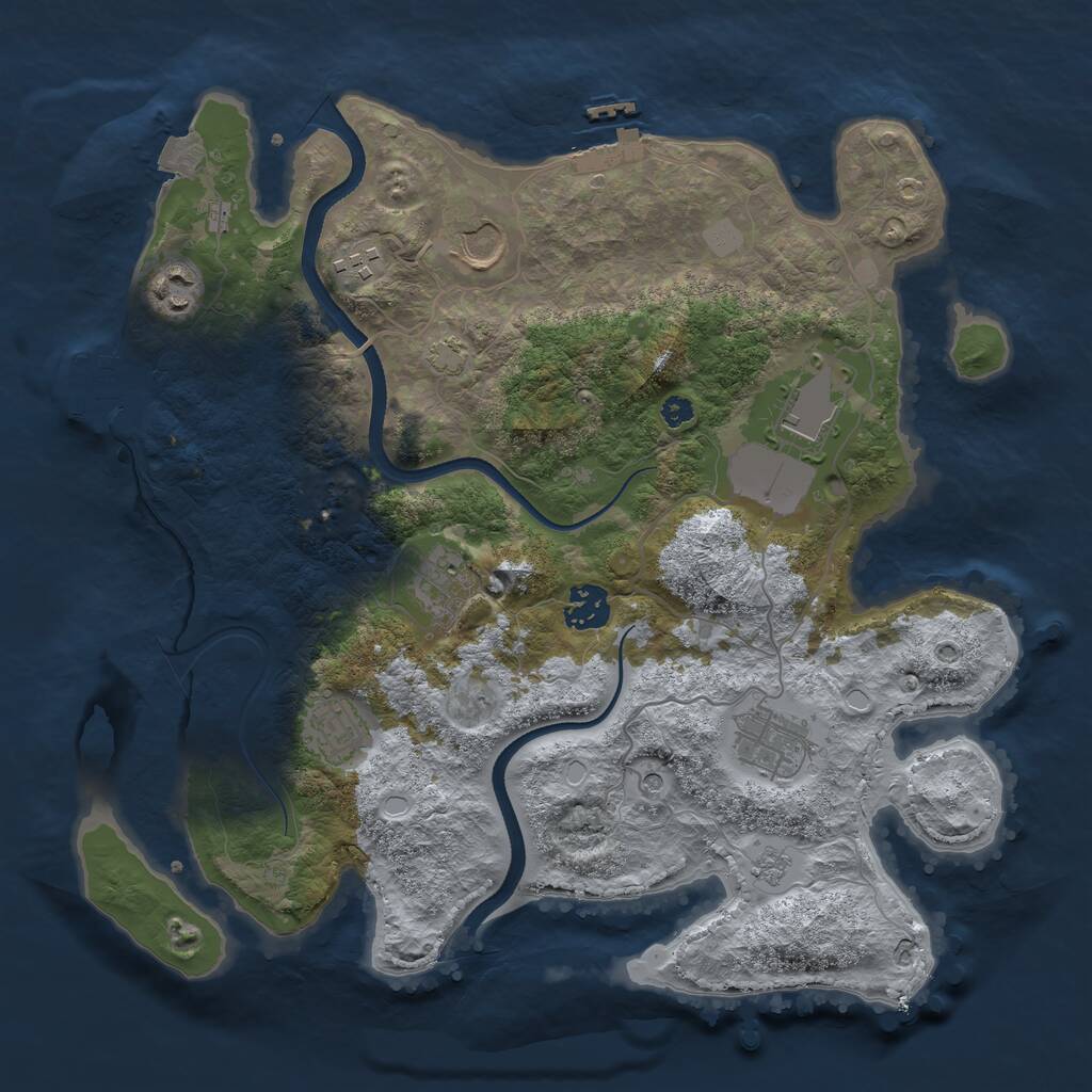 Rust Map: Procedural Map, Size: 3500, Seed: 1790329316, 14 Monuments