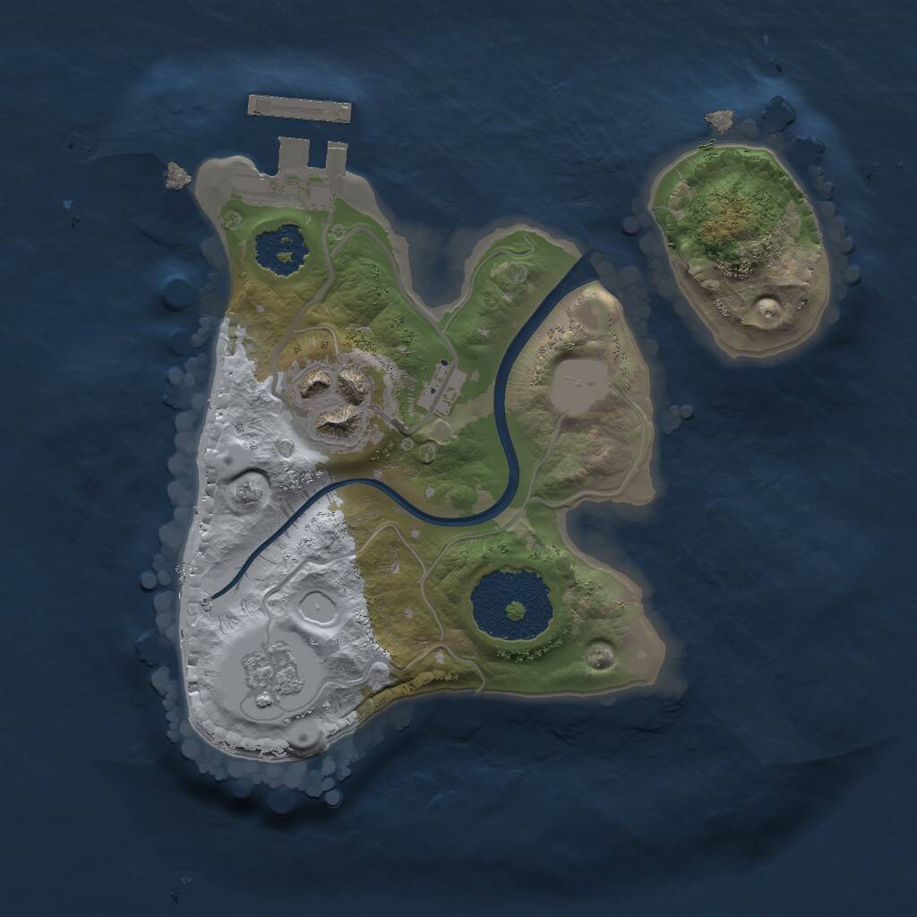 Rust Map: Procedural Map, Size: 1800, Seed: 974074768, 4 Monuments