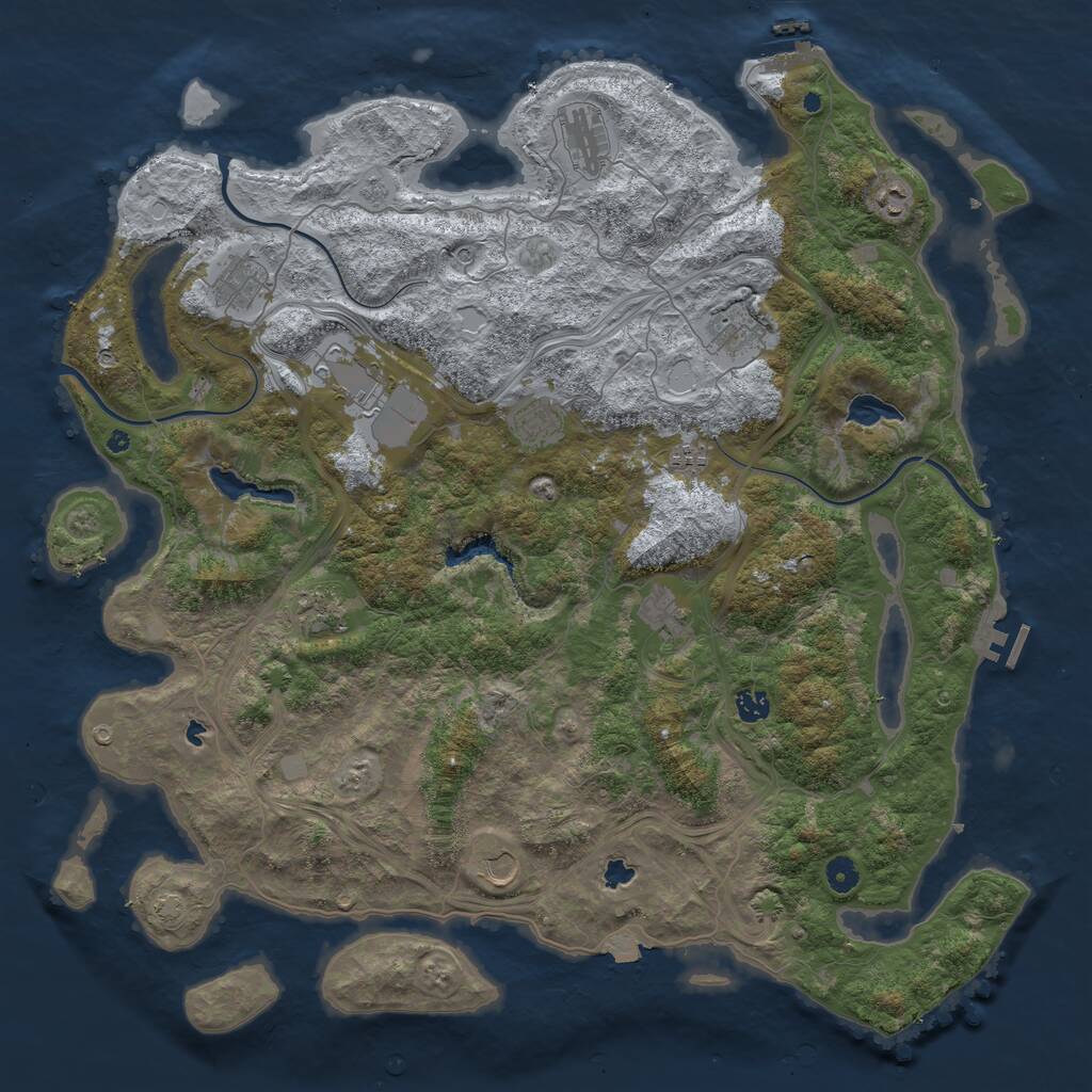Rust Map: Procedural Map, Size: 4801, Seed: 967987, 17 Monuments