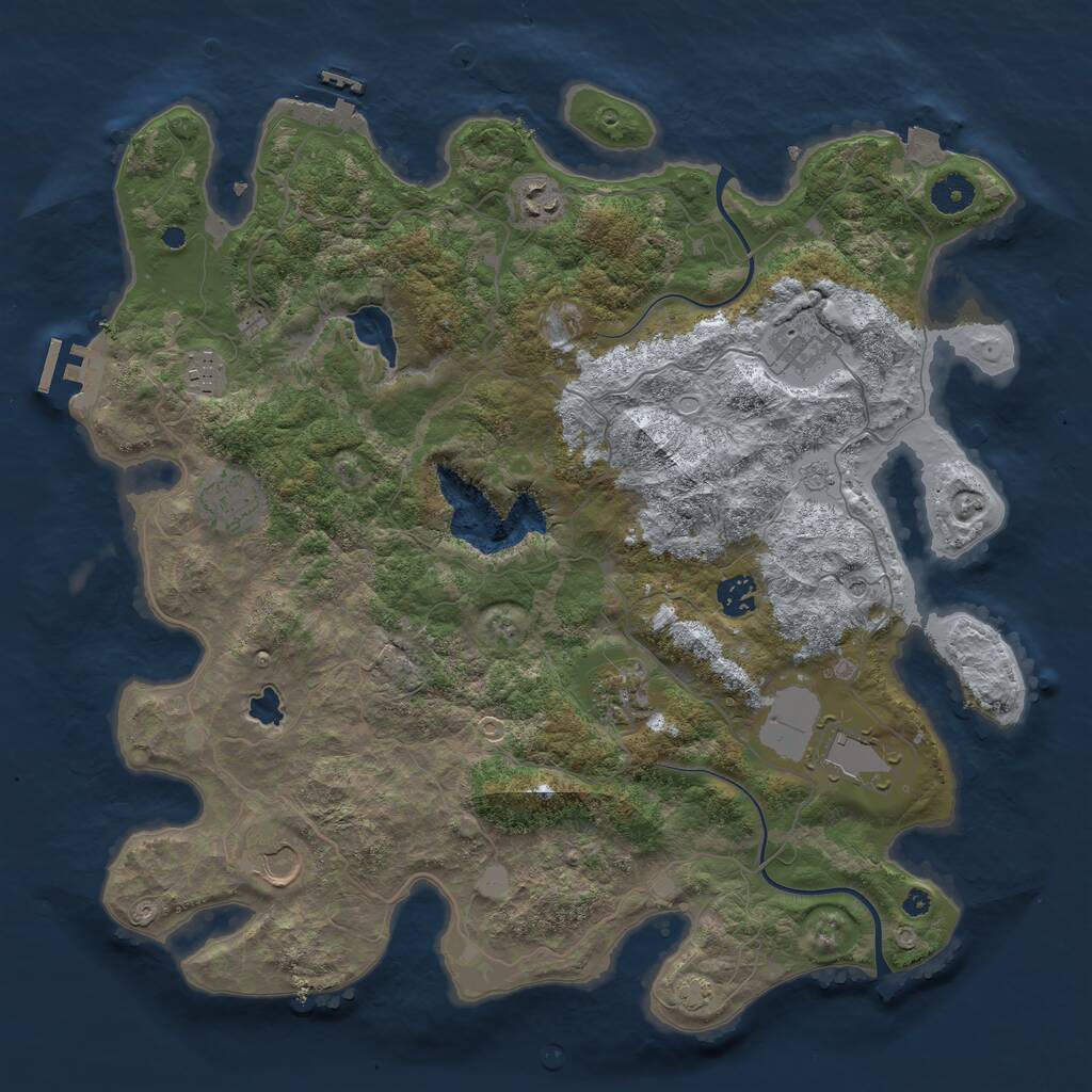 Rust Map: Procedural Map, Size: 4000, Seed: 29365, 14 Monuments