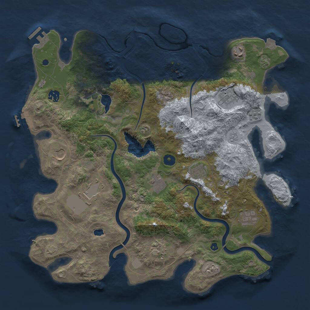Rust Map: Procedural Map, Size: 4000, Seed: 29365, 16 Monuments