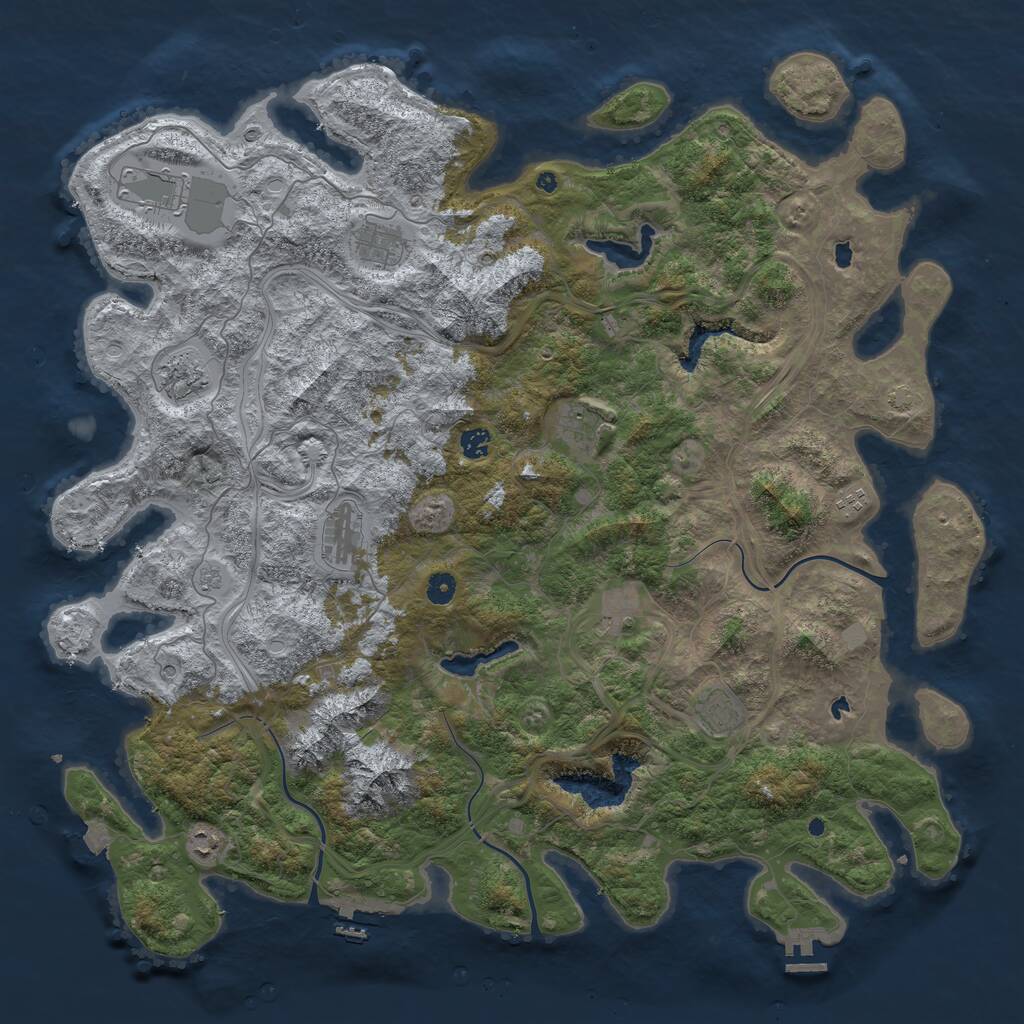 Rust Map: Procedural Map, Size: 5000, Seed: 1376870728, 16 Monuments