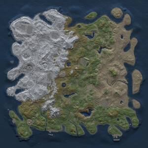 Thumbnail Rust Map: Procedural Map, Size: 5000, Seed: 1376870728, 16 Monuments