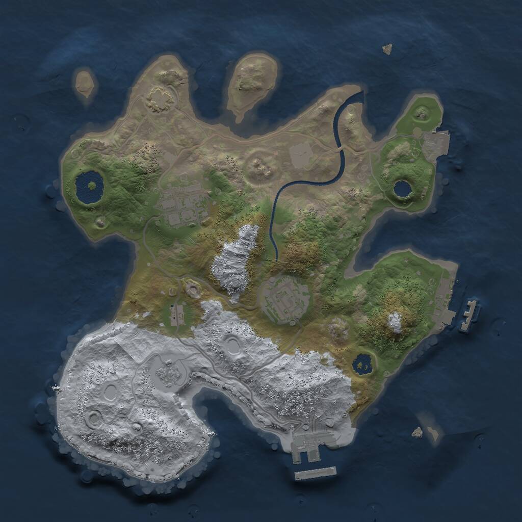 Rust Map: Procedural Map, Size: 2531, Seed: 2147483647, 7 Monuments