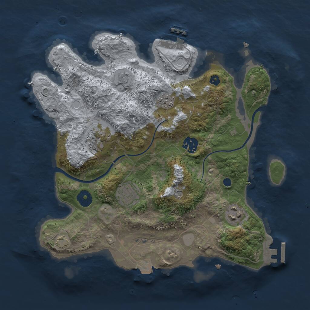 Rust Map: Procedural Map, Size: 3000, Seed: 6392, 11 Monuments