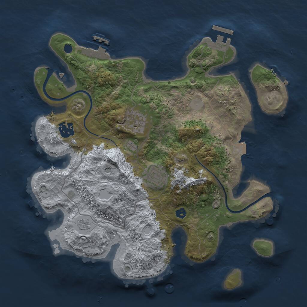 Rust Map: Procedural Map, Size: 2900, Seed: 958468810, 8 Monuments