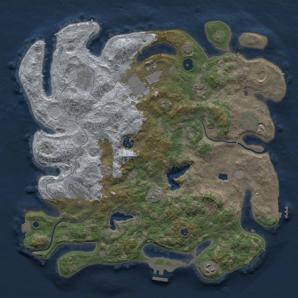 Rust Map: Procedural Map, Size: 4000, Seed: 299283557, 15 Monuments