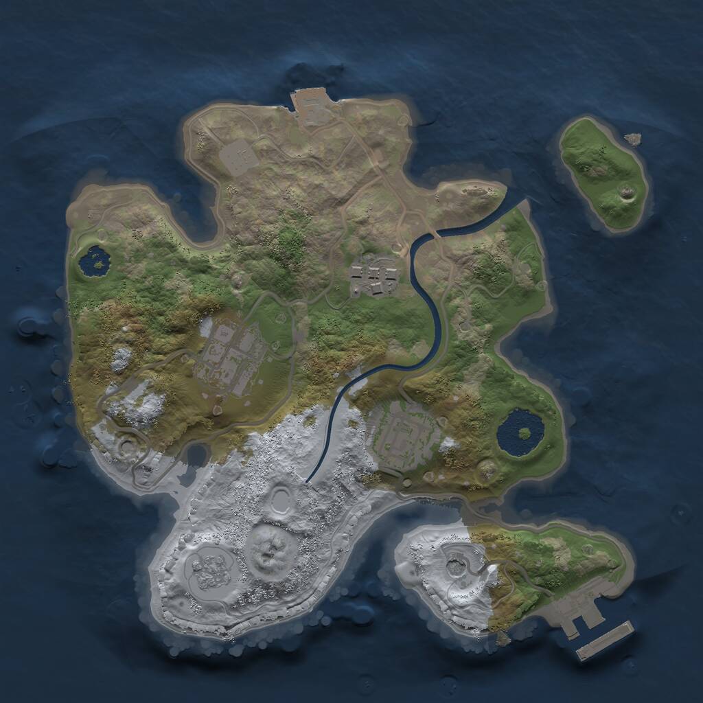 Rust Map: Procedural Map, Size: 2300, Seed: 848141882, 7 Monuments