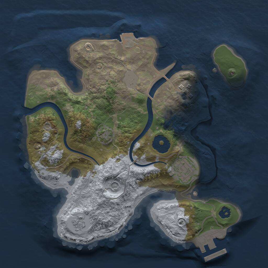 Rust Map: Procedural Map, Size: 2300, Seed: 848141882, 9 Monuments