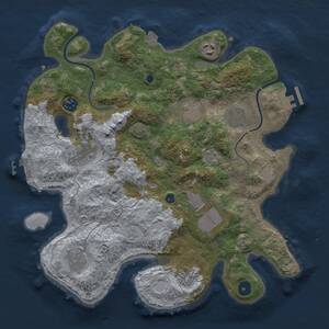 Thumbnail Rust Map: Procedural Map, Size: 3500, Seed: 83415, 15 Monuments