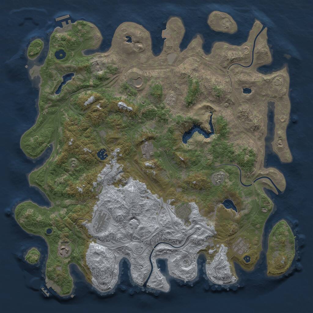 Rust Map: Procedural Map, Size: 4500, Seed: 1753493583, 14 Monuments