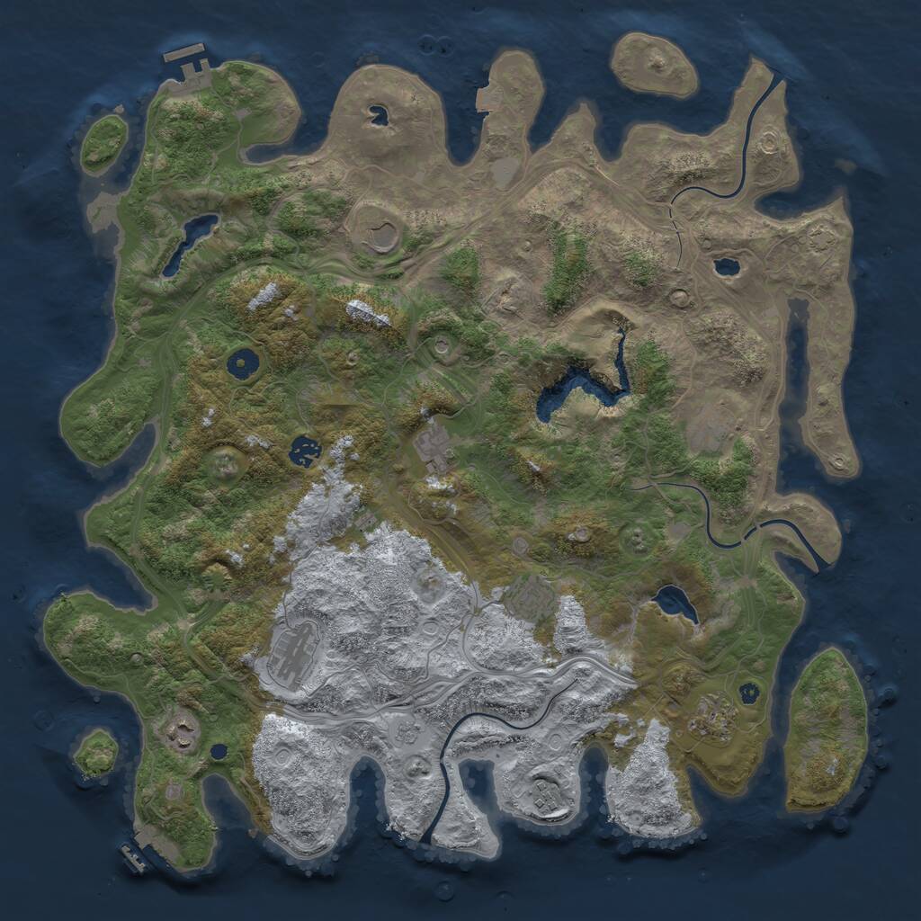 Rust Map: Procedural Map, Size: 4500, Seed: 1753493583, 15 Monuments