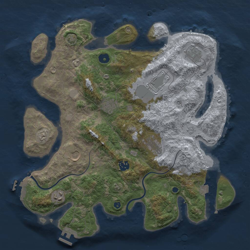 Rust Map: Procedural Map, Size: 3600, Seed: 40764566, 13 Monuments