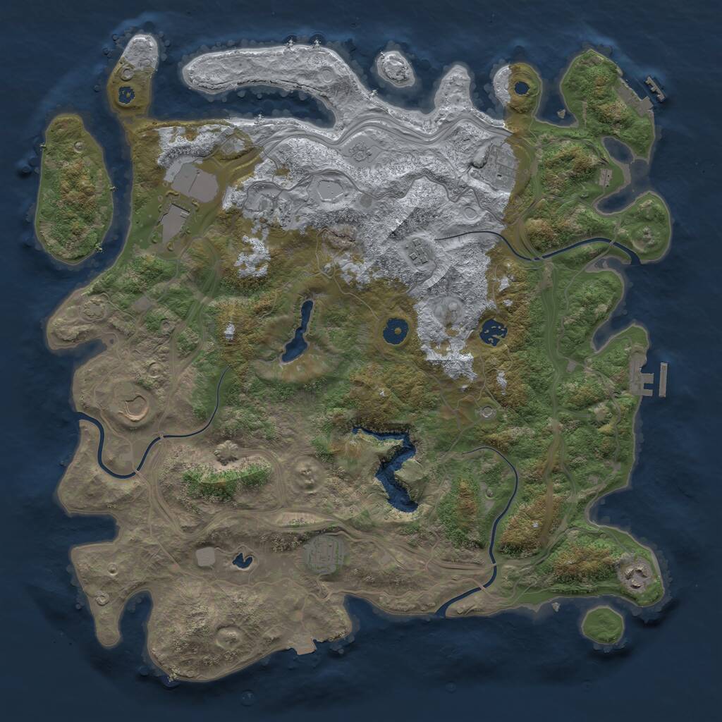 Rust Map: Procedural Map, Size: 4250, Seed: 810384009, 14 Monuments