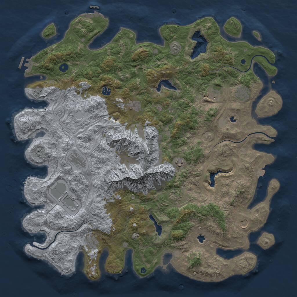 Rust Map: Procedural Map, Size: 5000, Seed: 1616757717, 19 Monuments
