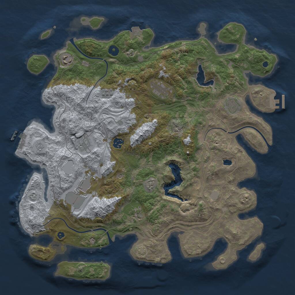 Rust Map: Procedural Map, Size: 4250, Seed: 84125323, 16 Monuments