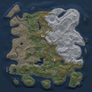 Thumbnail Rust Map: Procedural Map, Size: 4000, Seed: 891408930, 14 Monuments