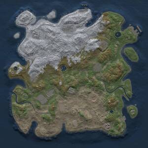 Thumbnail Rust Map: Procedural Map, Size: 3950, Seed: 1506199112, 17 Monuments