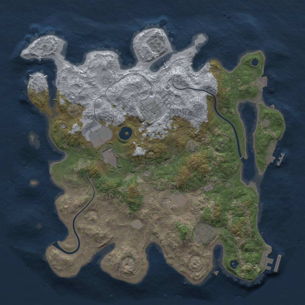 Rust Map: Procedural Map, Size: 3500, Seed: 450559515, 11 Monuments