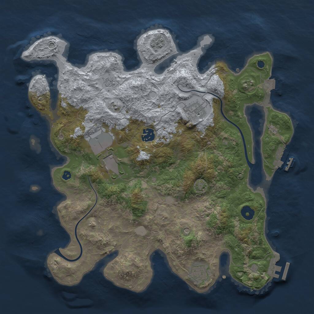 Rust Map: Procedural Map, Size: 3500, Seed: 450559515, 11 Monuments