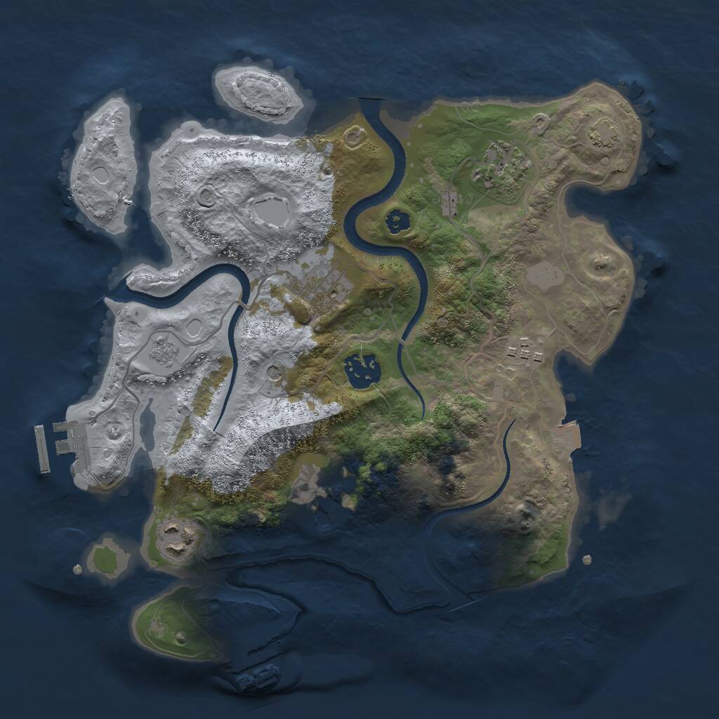 Rust Map: Procedural Map, Size: 3000, Seed: 3336, 12 Monuments