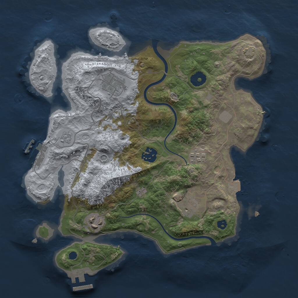 Rust Map: Procedural Map, Size: 3000, Seed: 3336, 11 Monuments