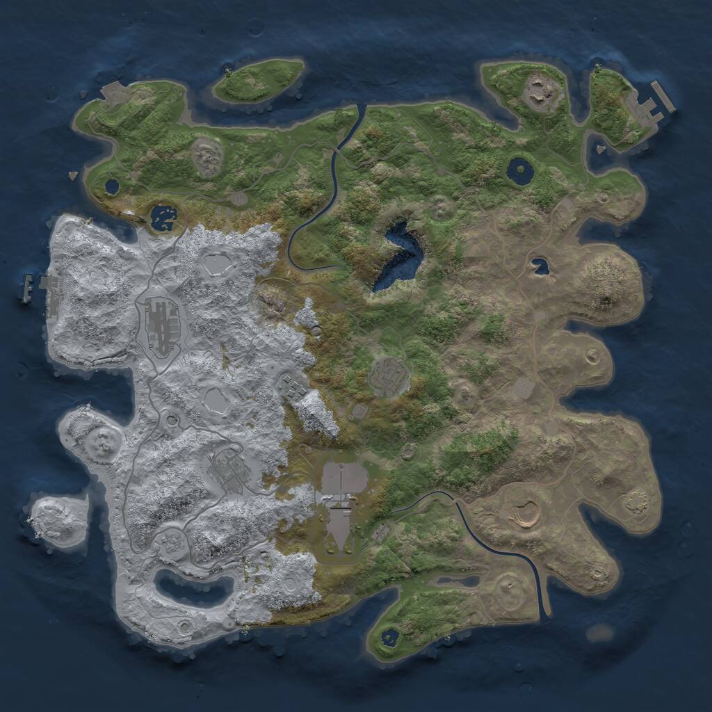 Rust Map: Procedural Map, Size: 4000, Seed: 1448167238, 14 Monuments