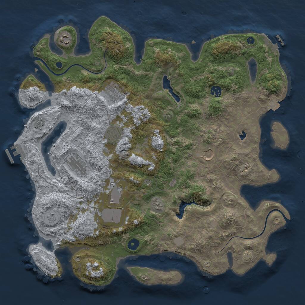 Rust Map: Procedural Map, Size: 4000, Seed: 279859062, 14 Monuments