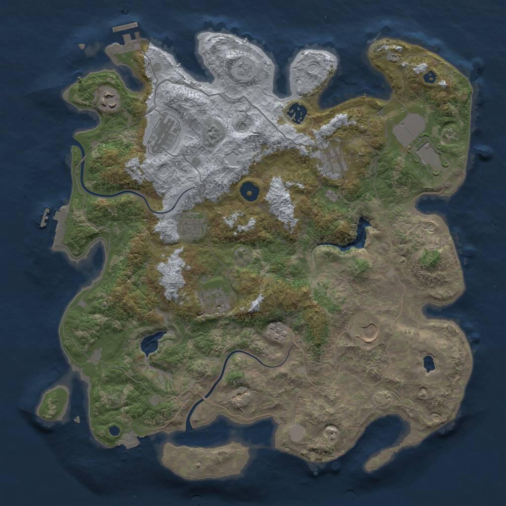 Rust Map: Procedural Map, Size: 4000, Seed: 453207206, 15 Monuments