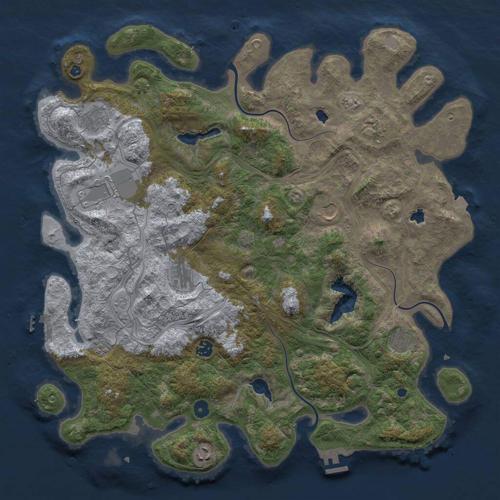 Rust Map: Procedural Map, Size: 4500, Seed: 21380, 15 Monuments