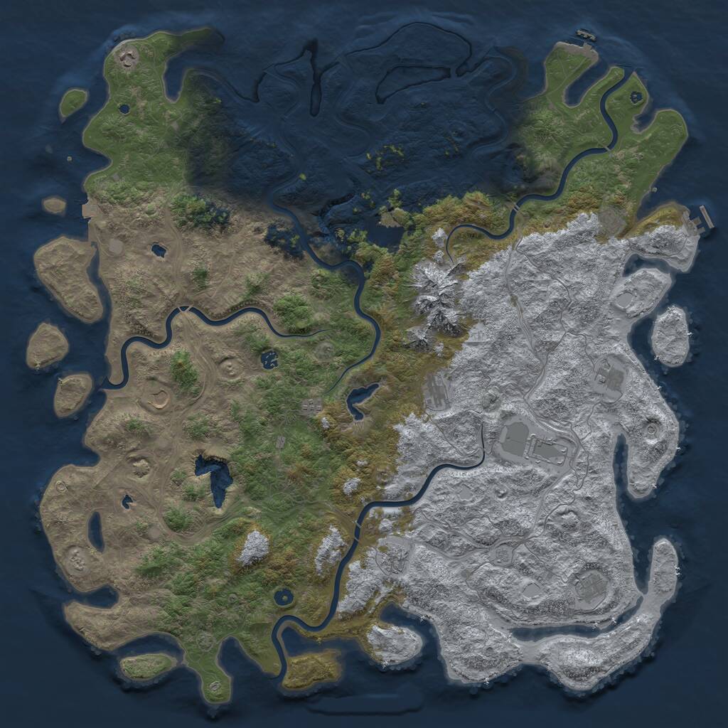 Rust Map: Procedural Map, Size: 6000, Seed: 549484, 19 Monuments