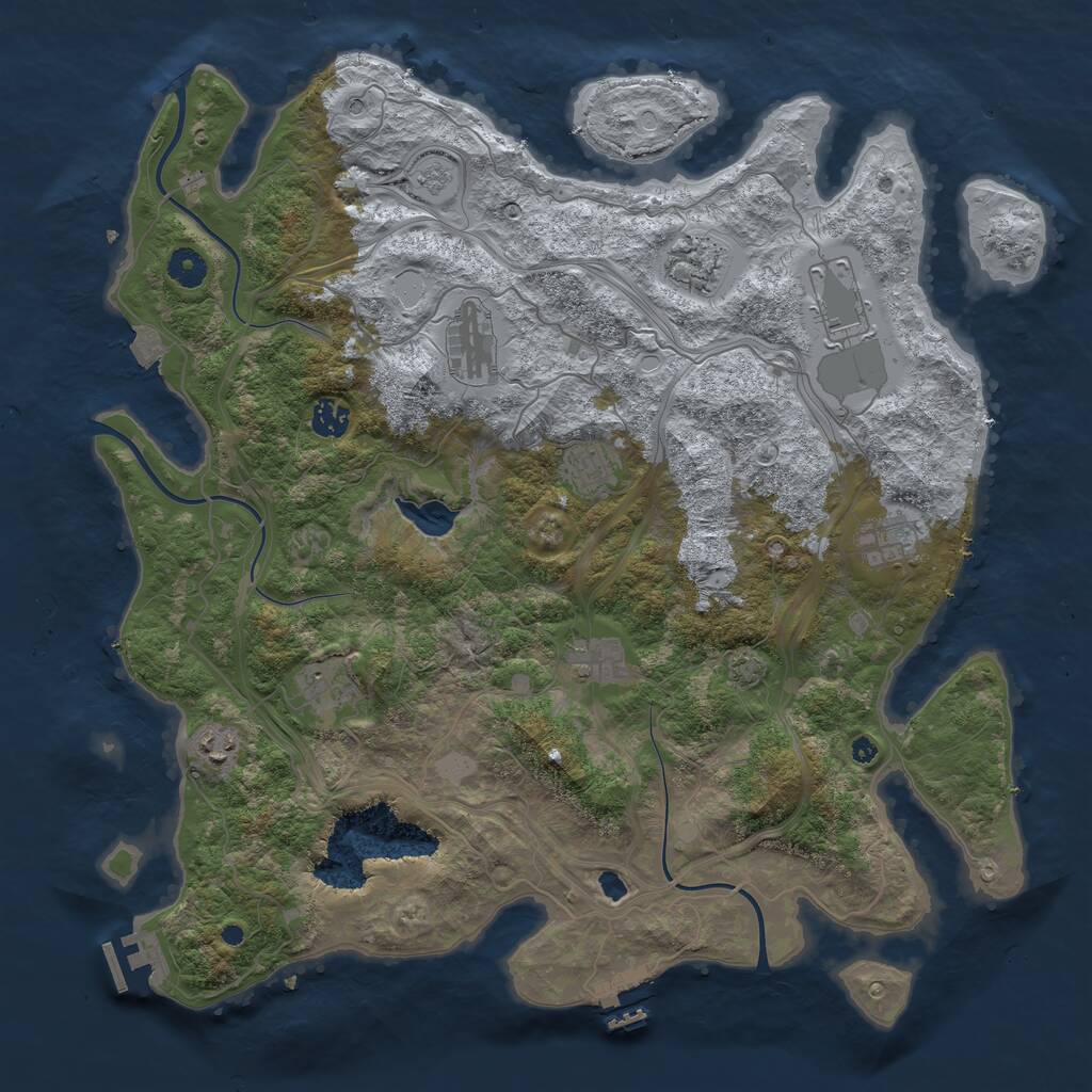 Rust Map: Procedural Map, Size: 4250, Seed: 710163843, 15 Monuments