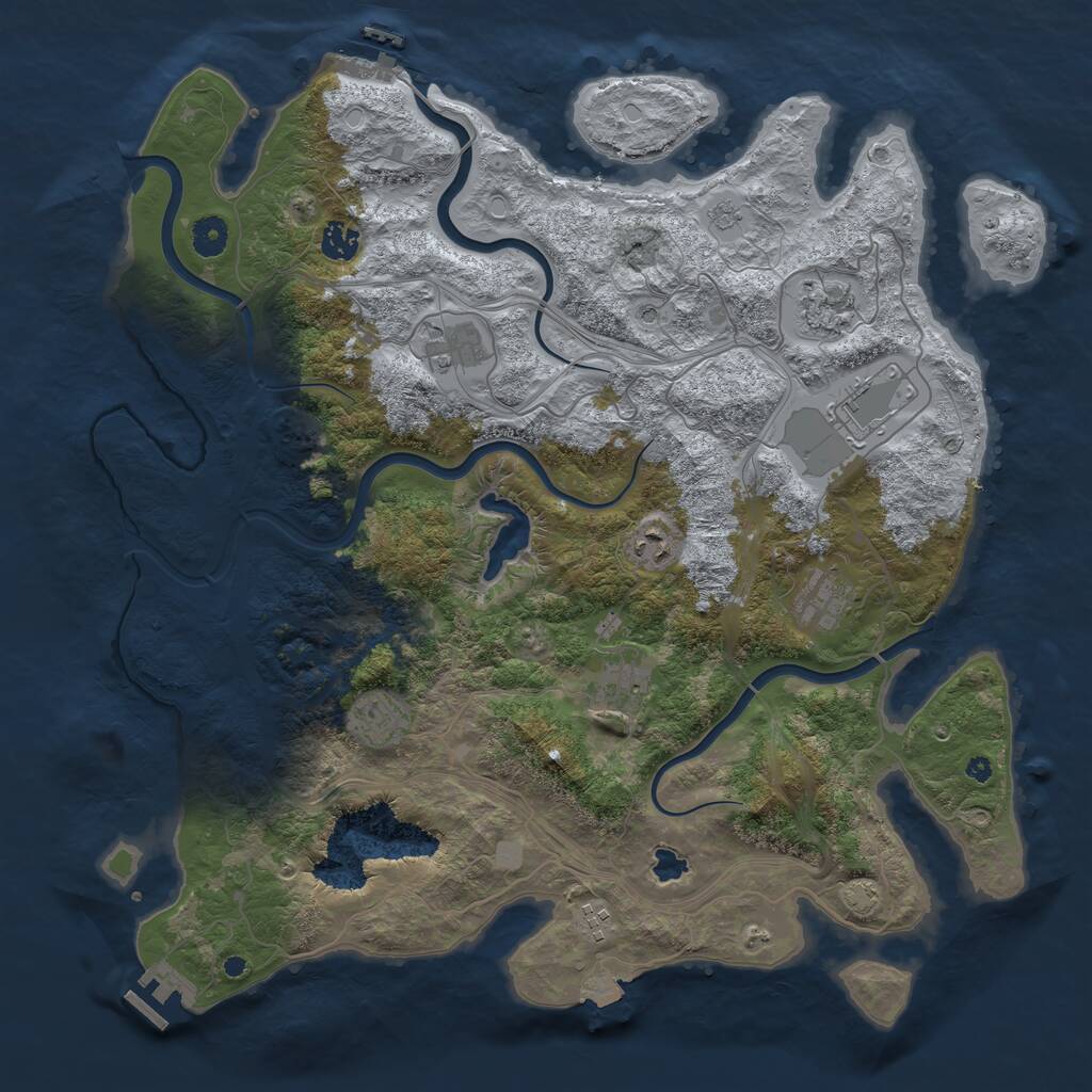 Rust Map: Procedural Map, Size: 4250, Seed: 710163843, 15 Monuments