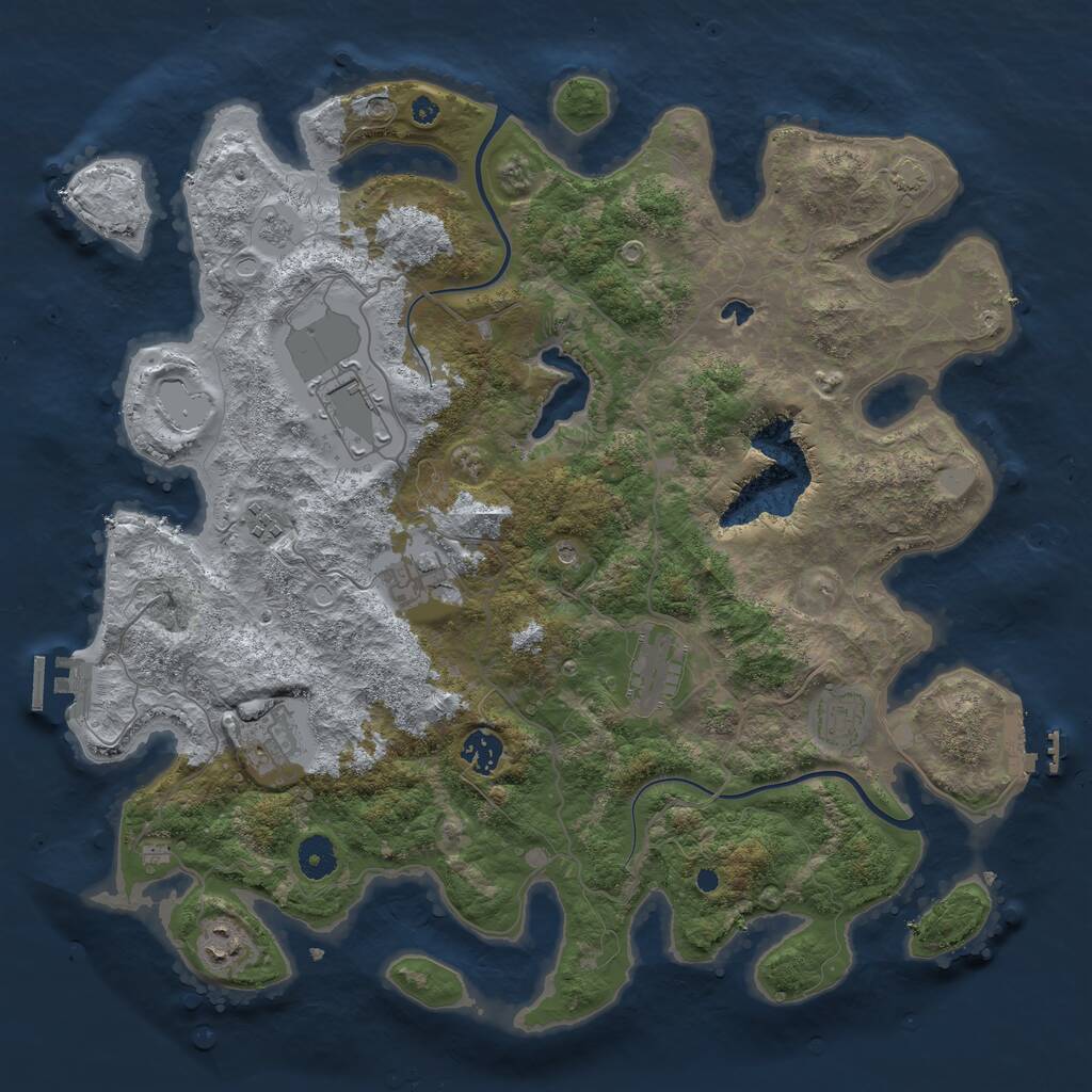 Rust Map: Procedural Map, Size: 4000, Seed: 923806869, 14 Monuments