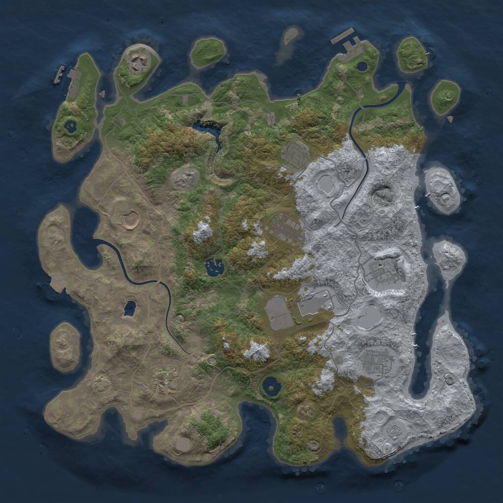 Rust Map: Procedural Map, Size: 4000, Seed: 1601043626, 14 Monuments