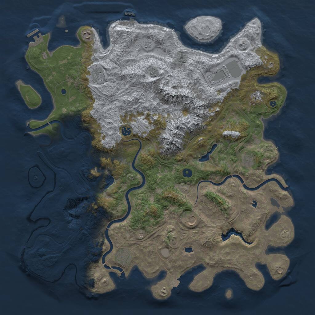 Rust Map: Procedural Map, Size: 5000, Seed: 1891110721, 15 Monuments