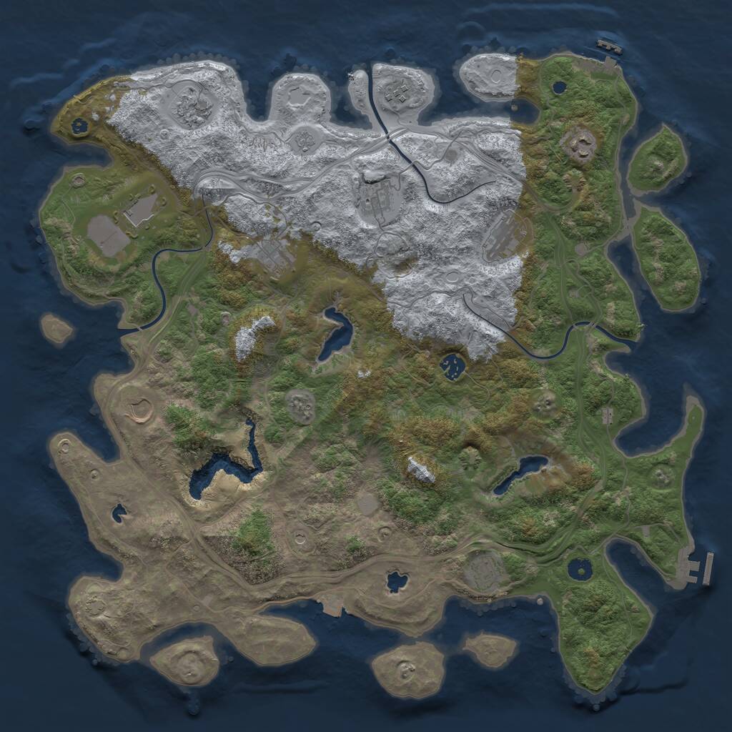 Rust Map: Procedural Map, Size: 4550, Seed: 37168537, 16 Monuments
