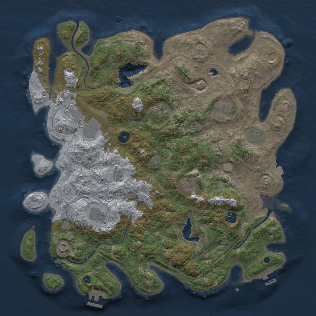 Rust Map: Procedural Map, Size: 4250, Seed: 483433915, 16 Monuments