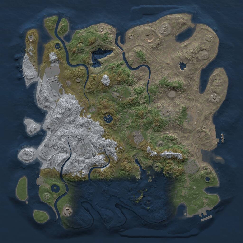 Rust Map: Procedural Map, Size: 4250, Seed: 483433915, 16 Monuments