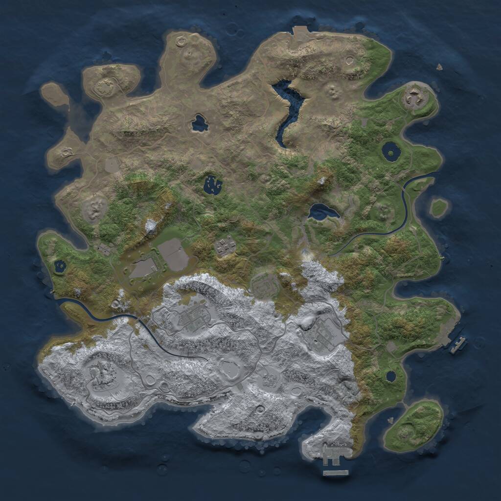 Rust Map: Procedural Map, Size: 4000, Seed: 765365, 14 Monuments