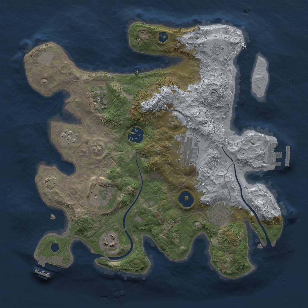 Rust Map: Procedural Map, Size: 3000, Seed: 1234564567, 12 Monuments